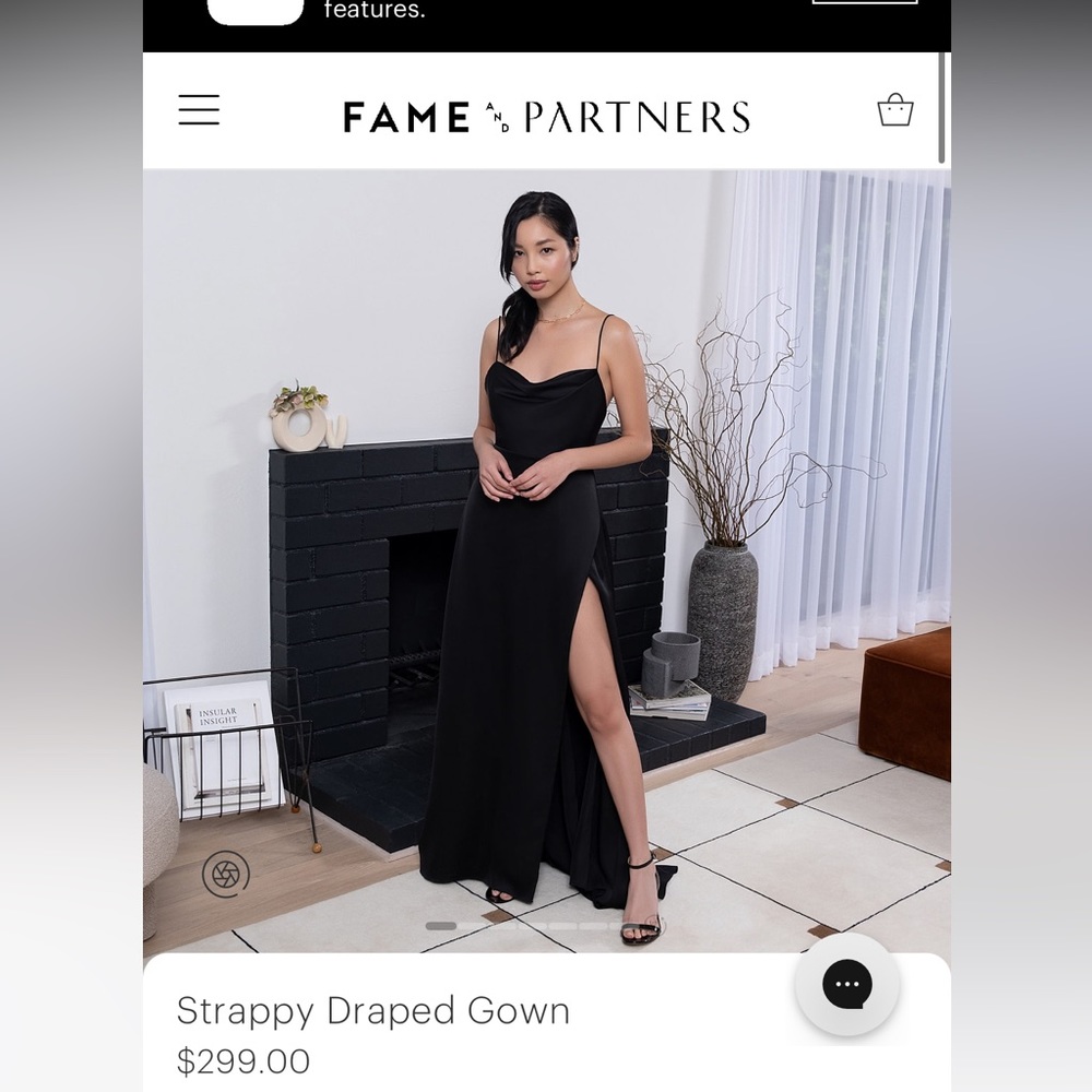 Fame & Partners Strappy Draped Gown